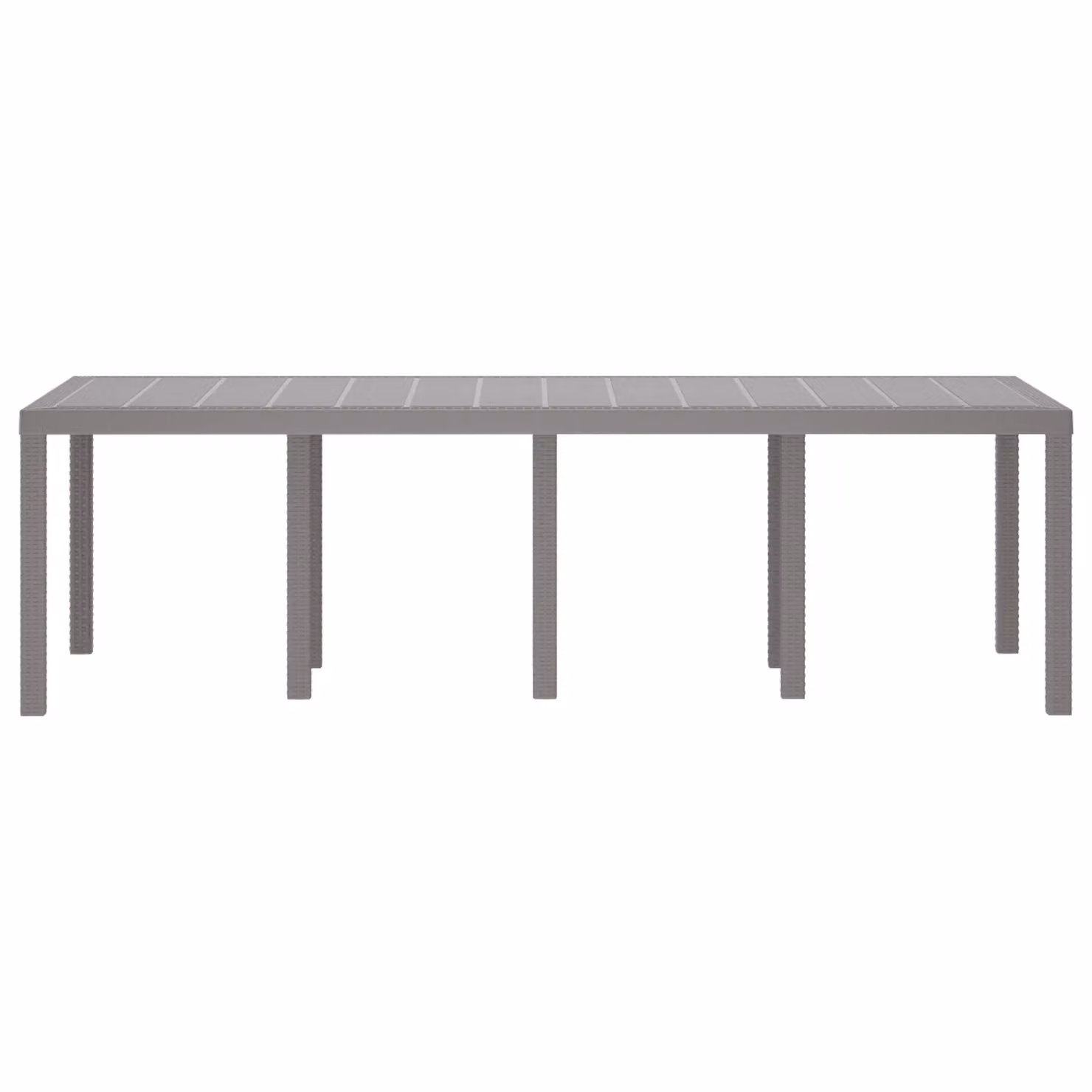 Berkfield Home Garden Table in Light Grey Poly Rattan, W/D/H: 250 x 100 x 73 cm – 2