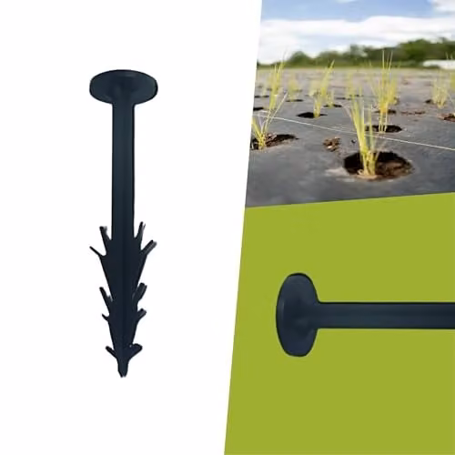 PegDev Heavy Duty 6 inch Black Plastic Landscaping Pegs for Weed Control Membrane, Pack of 25 – 4