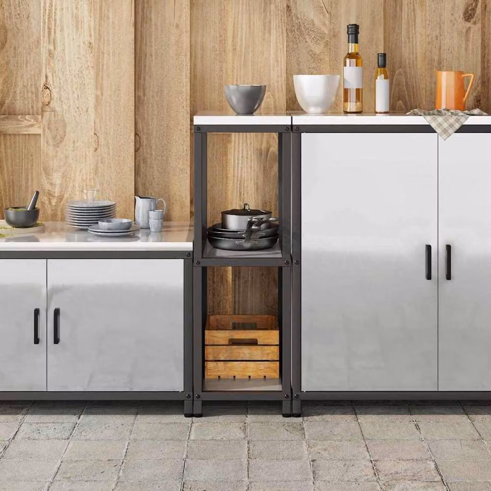 Berkfield Home Kitchen Storage Shelf in Silver Galvanised Steel – 3