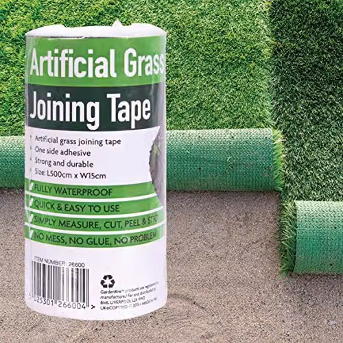GardenKraft Green Self Adhesive Artificial Grass Joint Seaming Tape, W: 15 cm, L: 5 m – 3