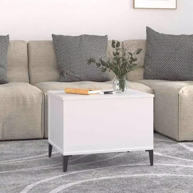 Berkfield Home Modern White Decorative Coffee Table with Lift Mechanism, W/D/H: 60 x 44.5 x 45 cm