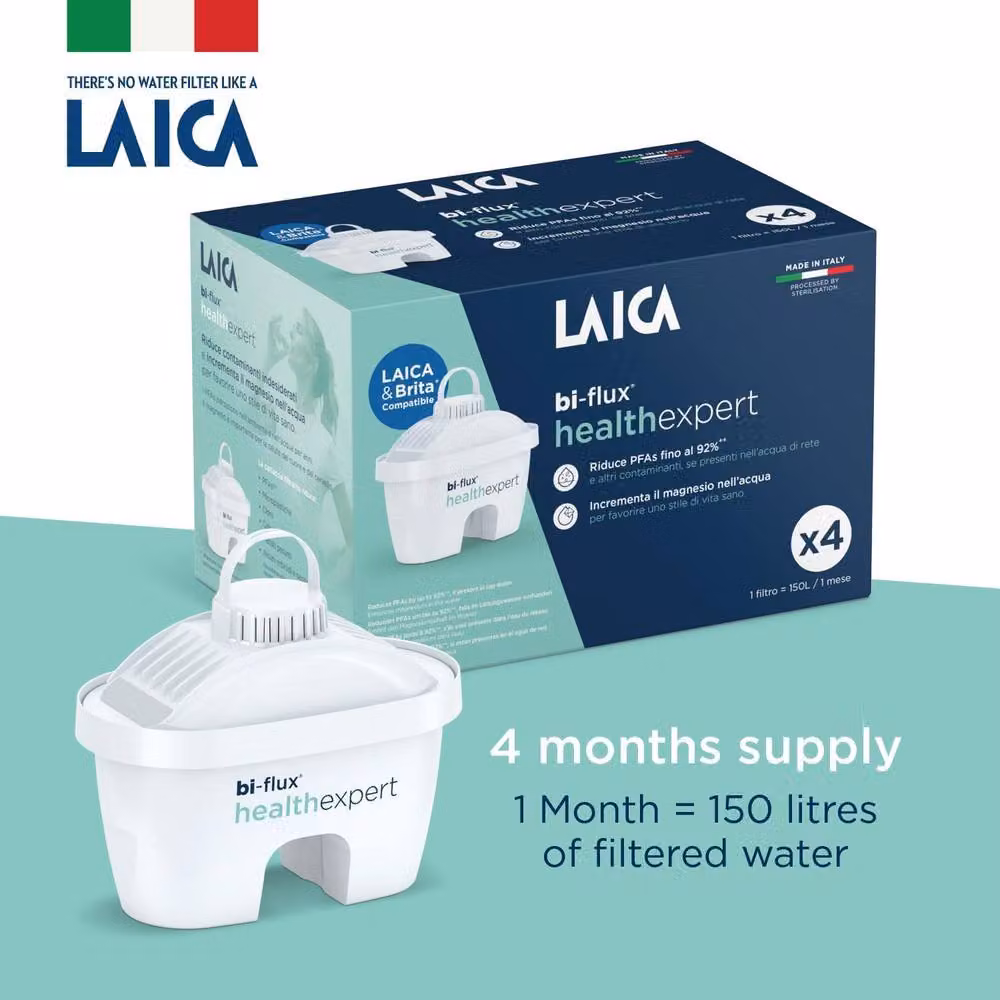 LAICA Healthexpert Water Filter Cartridges, 4 Pack, White – 2
