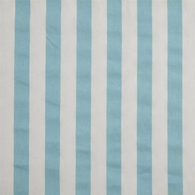 Homescapes Blue Pure Cotton Thick Stripe Fabric, Width: 150 cm