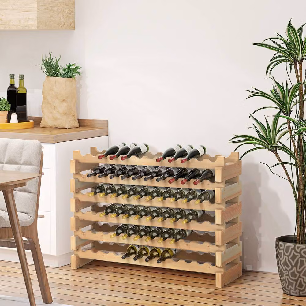 STILVORA 6 Tier Freestanding Wine Rack for 72 Bottles in Natural Wood – 2