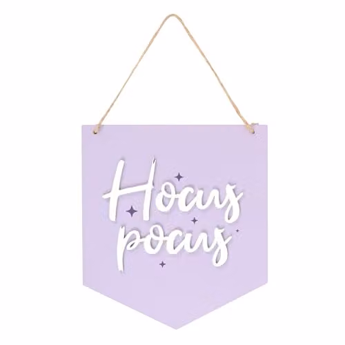 KDMD Purple Hocus Pocus Hanging Sign for Halloween Decor