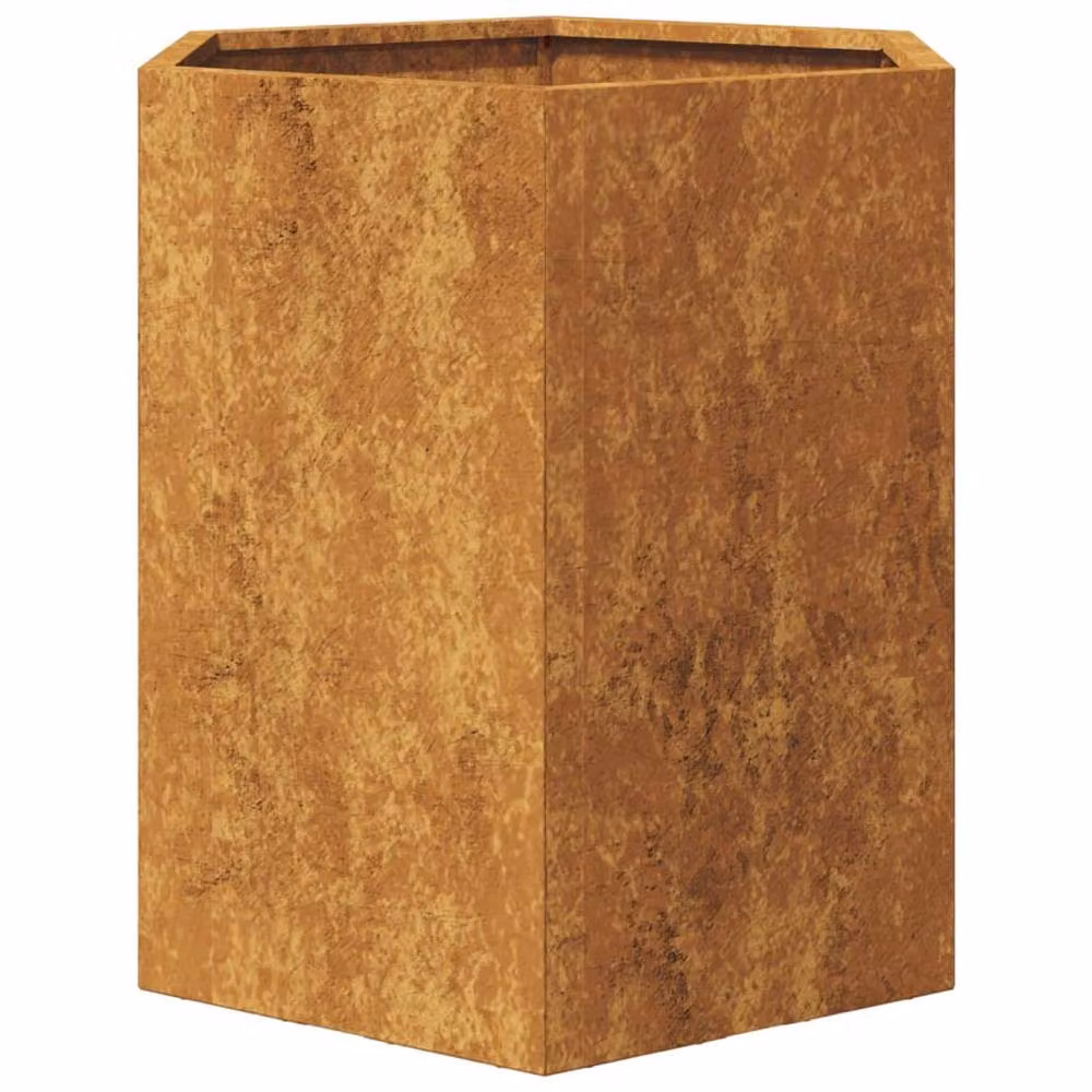 Berkfield Home Garden Hexagon Planter Set of 2, Brown Corten Steel, W: 46 cm, D: 40 cm, H: 45 cm – 5