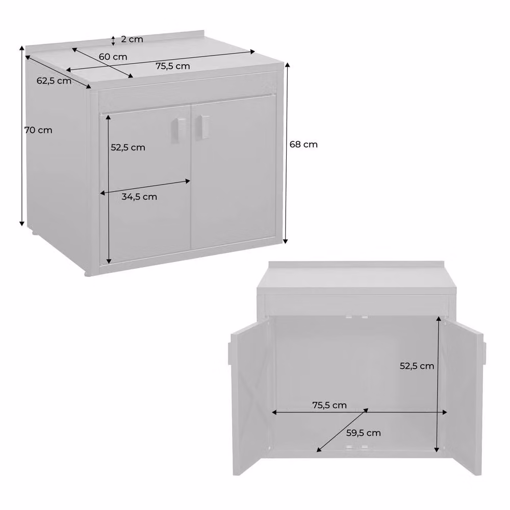 sweeek Black Steel Outdoor Kitchen Storage Module with 2 Hinged Doors W/D/H: 75.5 x 60.0 x 70.0 cm – 4