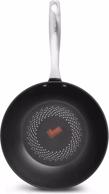 Tower Smart Start Non-Stick Aluminium and Steel Wok, Black, 28 cm
