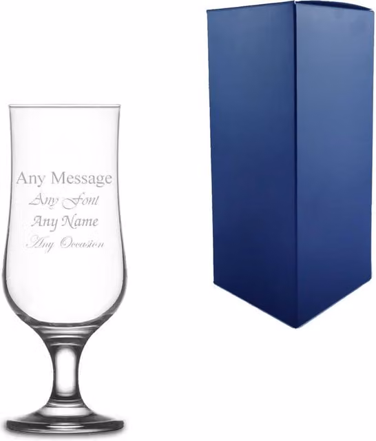 Uniqueful Personalised Nevakar Stemmed Beer Glass, 385ml, Clear