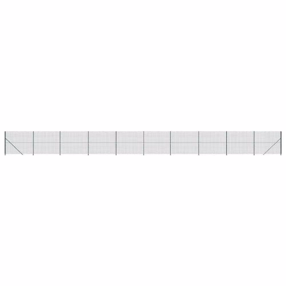 Berkfield Home Durable PVC-Coated Green Wire Mesh Fence with Flange, H: 220 cm x W: 25 m – 2
