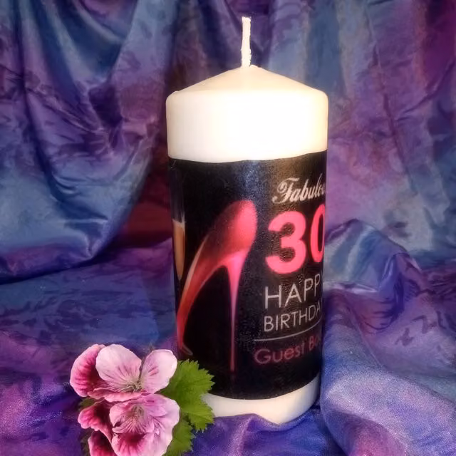 Viki Birthday Wishes Candle in White
