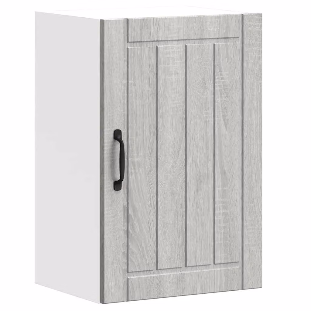 Berkfield Home Lucca Grey Sonoma Kitchen Wall Cabinet with Glass Doors