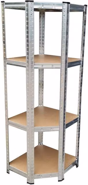 FLAVORA Heavy Duty Galvanised Metal Corner Storage Racking in Silver, W/D/H: 52 x 52 x 150 cm – 1