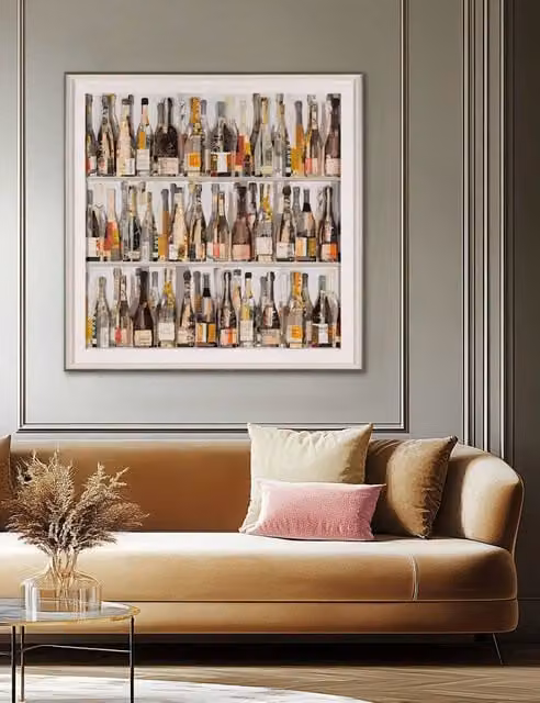 Gallery Direct Wines of the World Square Framed Art, Multicolour