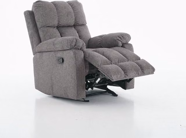 Furniture One Modern Manual Recliner Sofa in Grey
