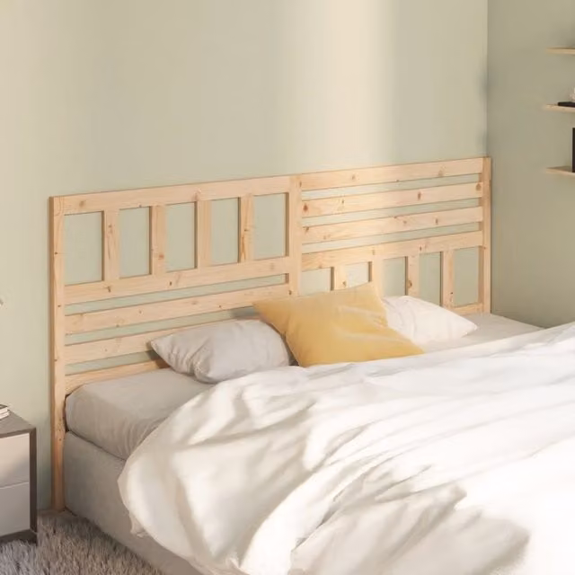 Berkfield Home Rustic Solid Wood Pine Bed Headboard, Brown, W: 206 cm, D: 4 cm, H: 100 cm