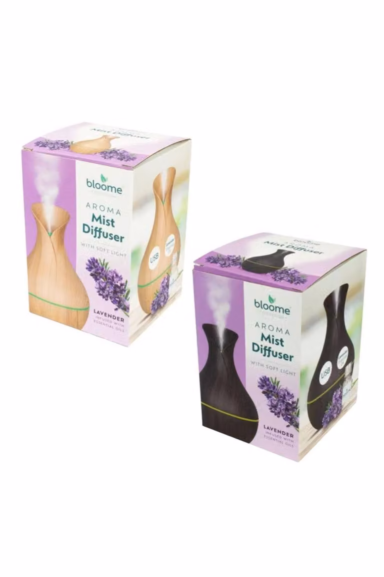 KDMD Lavender Aroma Vase Mist Diffuser with USB Soft Light, 200ml, Multicolour