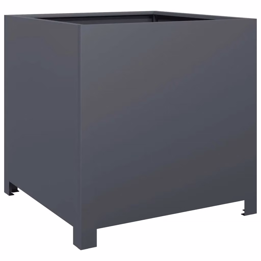 Berkfield Home Steel Garden Planter Tub in Anthracite Black, W/D/H: 50 x 50 x 50 cm – 2