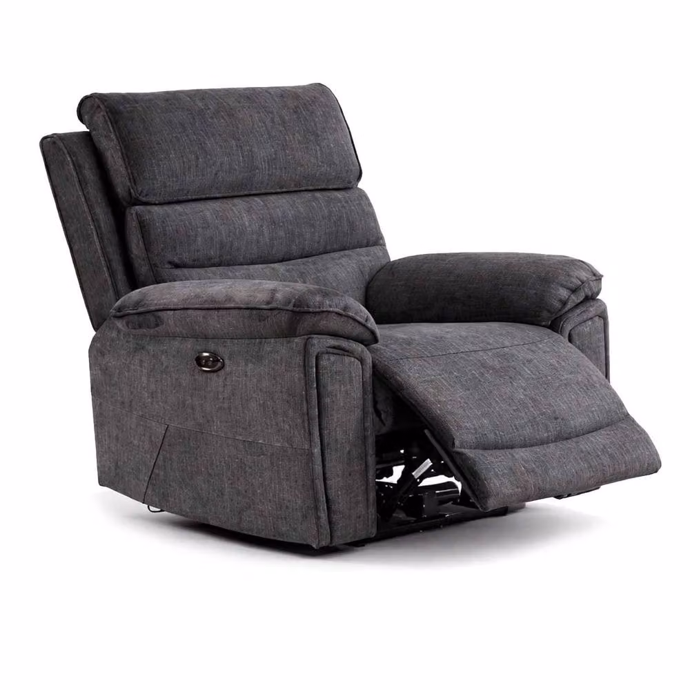 Furnishings For Less UK Sicily Electric Power Recliner Armchair in Grey Chenille Fabric – 2