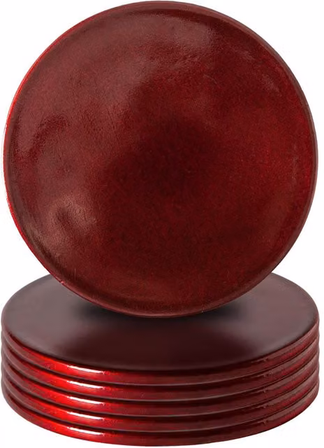 Argon Tableware Metallic Red Round Coasters, Pack of 6, Diameter: 10 cm – 4