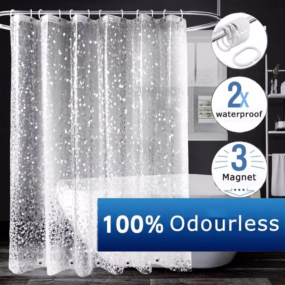 Kelvenix Waterproof Grey Shower Curtain with Weighted Hem and Antibacterial Properties, W/H: 100 x 200 cm – 2