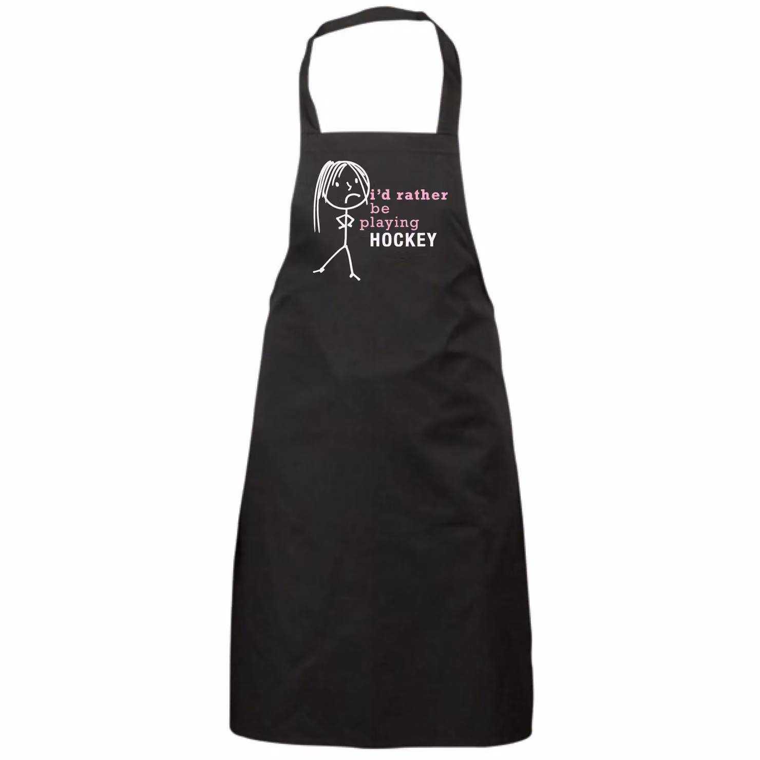 60 Second Makeover Women's I'd Rather Be Playing Hockey Apron in Black – 2