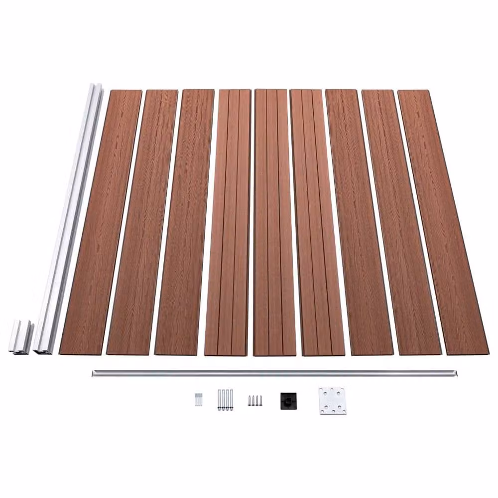 Berkfield Home Durable WPC Garden Fence, Brown, W: 175 cm, H: 186 cm – 2