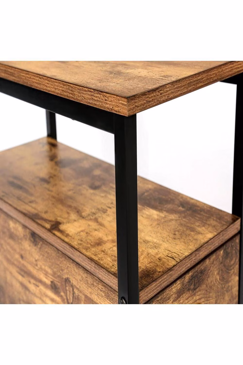 Hygrad Built to Survive Rustic Brown Wooden Narrow End Table with 2 Storage Drawers – 11