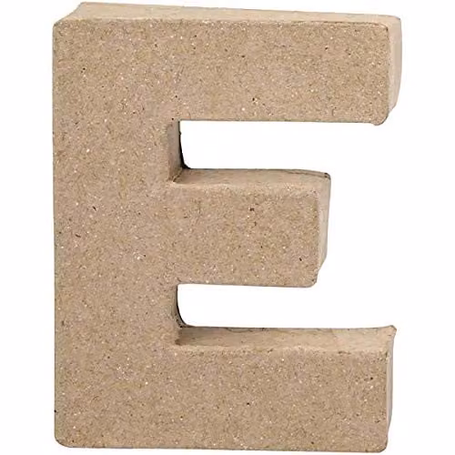 Star School Supplies Letter E Craft Decoration, Stone/Beige, 10 cm