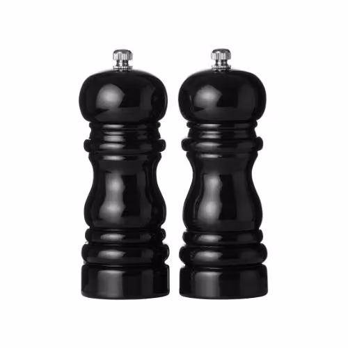 Orsina Black Hi Gloss Salt and Pepper Mill Set, Height: 14.2 cm