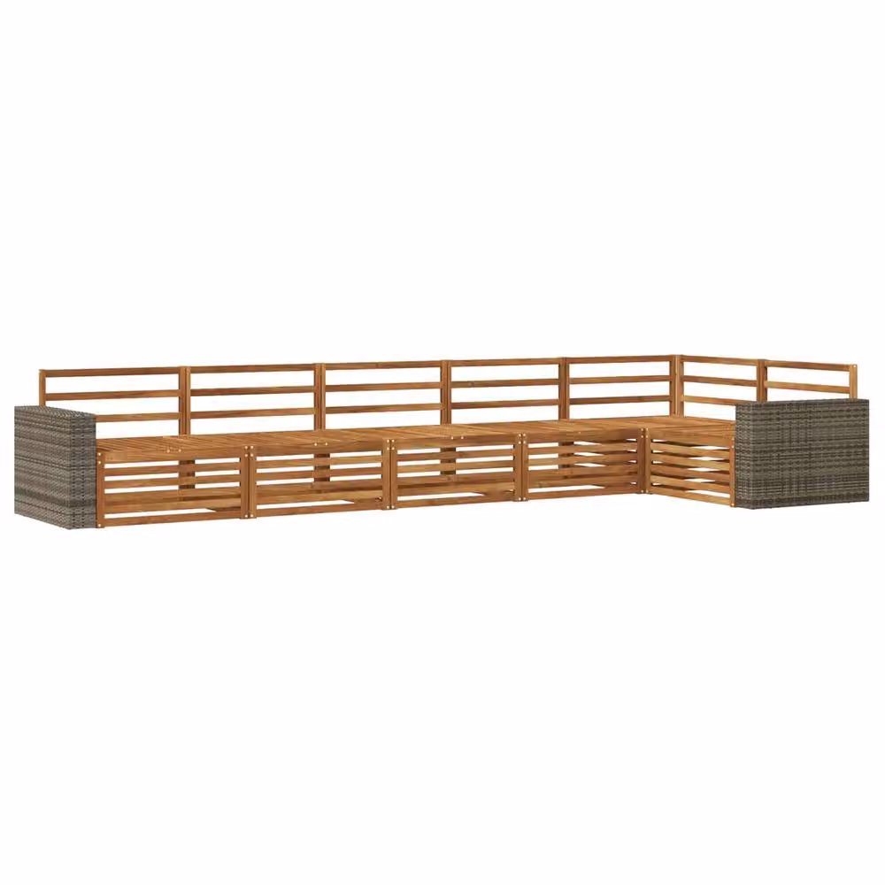Berkfield Home 6-Piece Outdoor Sofa Set in Brown, W/D/H: 402 x 172.5 x 73 cm – 2