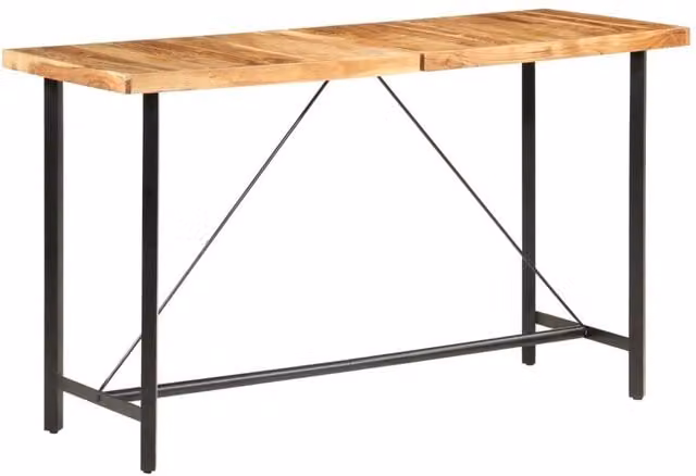 Berkfield Home Bar Table in Brown Solid Sheesham Wood, W/D/H: 180 x 70 x 107 cm – 1