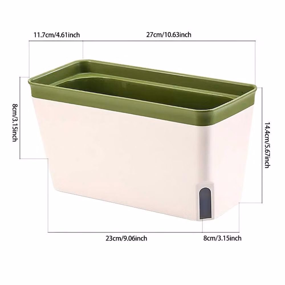 EONLION 3-Piece Set of White Self-Watering Plastic Plant Pots for Indoor Plants – 2