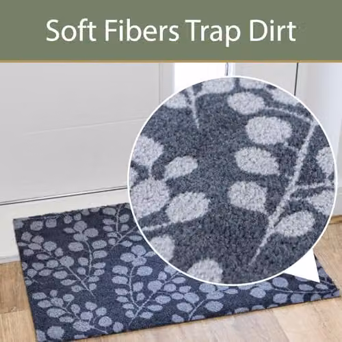 JVL Mega Mat Machine Washable Entrance Runner and Doormat Set, Branches, Grey, W/D/H: 150 x 57 x 2 cm – 6