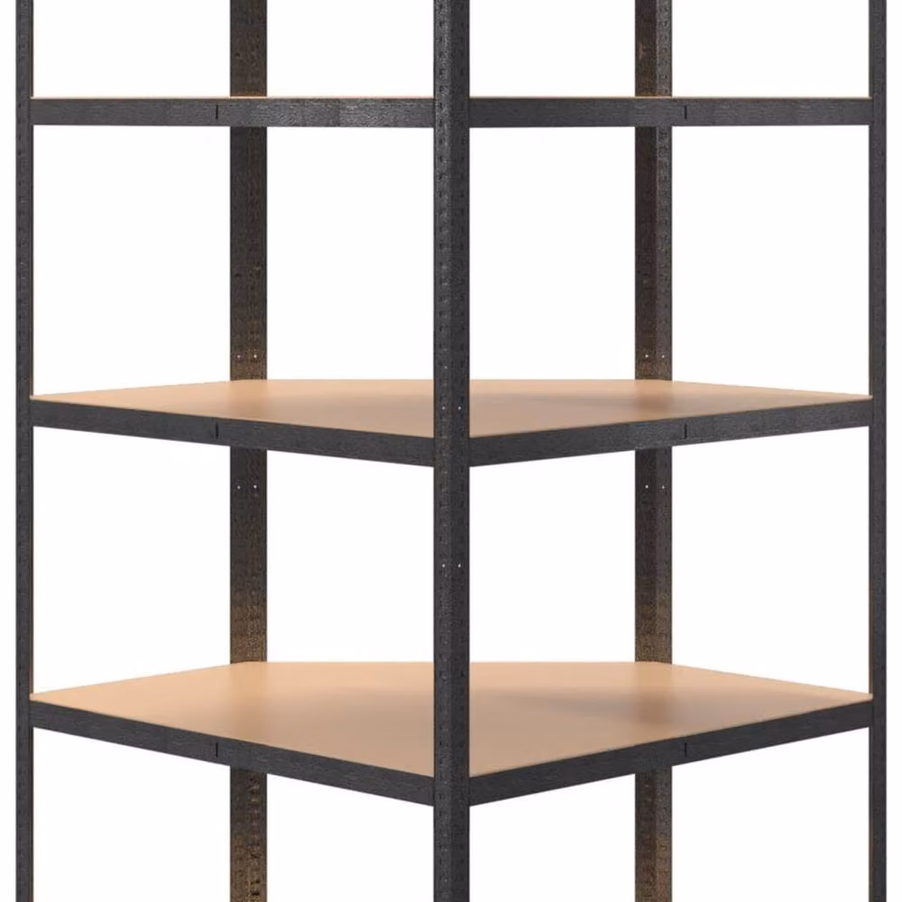 Berkfield Home 5-Layer Heavy-duty Corner Shelf in Grey Steel and Engineered Wood – 4