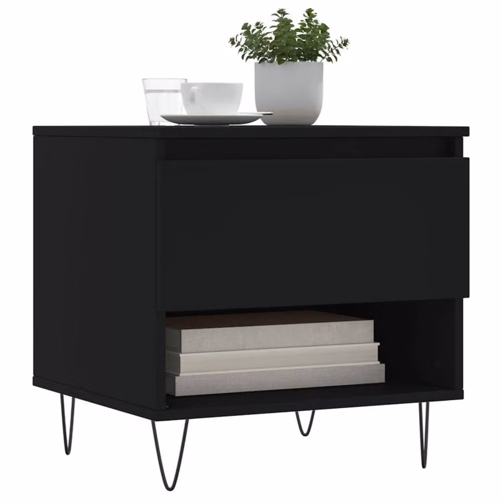 Berkfield Home Set of 2 Modern Black Nesting Coffee Tables, W/D/H: 50 x 46 x 50 cm – 3