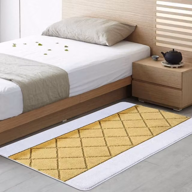 Smart Living Carmela Non-Slip Machine Washable Hallway and Kitchen Door Mat, Gold, W: 60 cm, D: 40 cm – 1