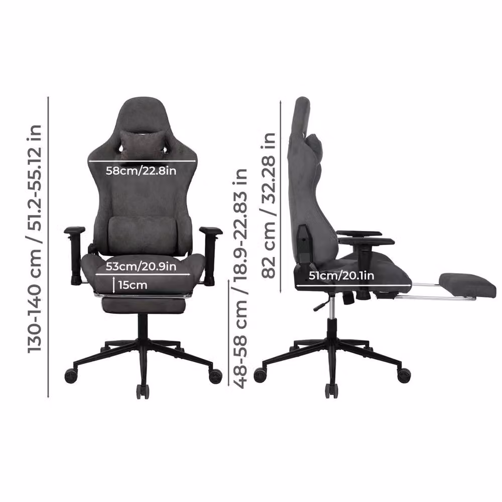 VOGREX Grey Ergonomic Executive Office Chair with Reclining Function, Headrest and Height Adjustment – 2