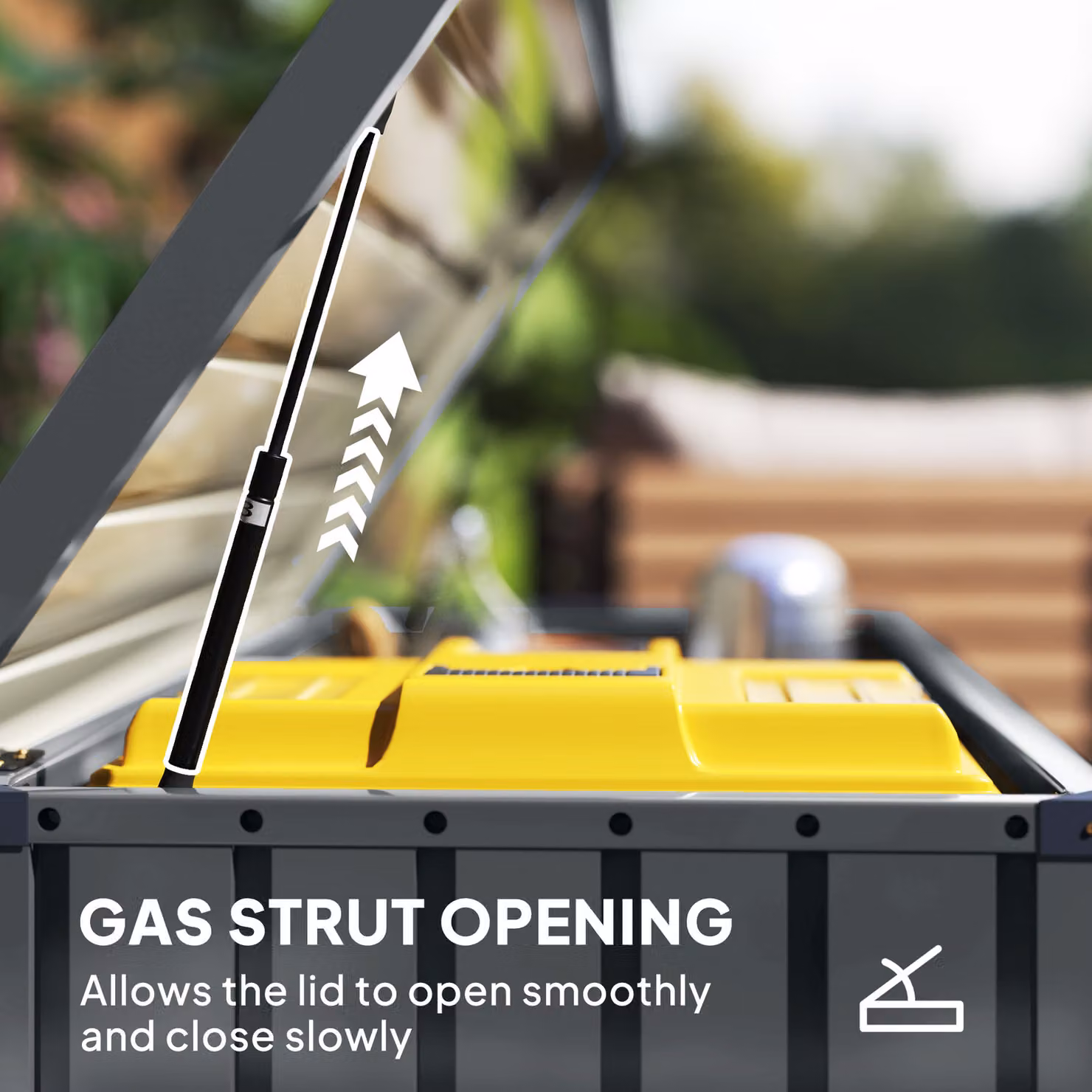 Outsunny 400L Galvanised Steel Garden Storage Box in Anthracite Matt Finish – 4