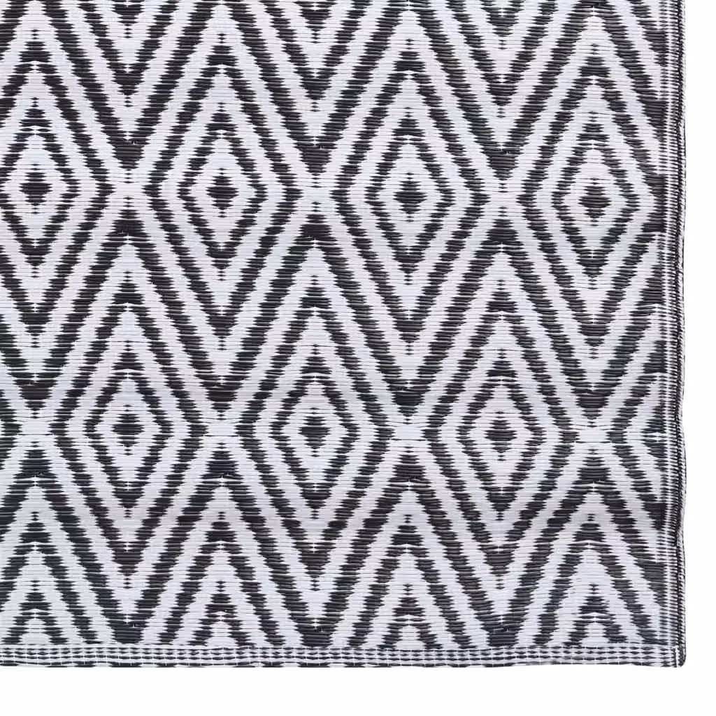 Berkfield Home Outdoor Polypropylene Carpet in White and Black, W: 190 cm, L: 290 cm – 4