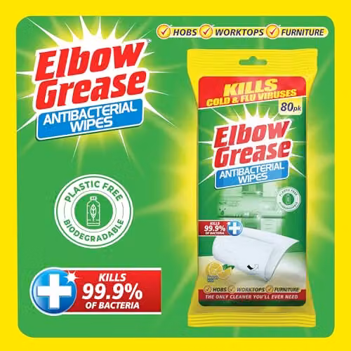 Elbow Grease Antibacterial Wipes, Lemon, 80 Pack – 2