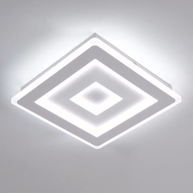 Pheashine White Square LED Ceiling Light, 36W, 6500K Cool White