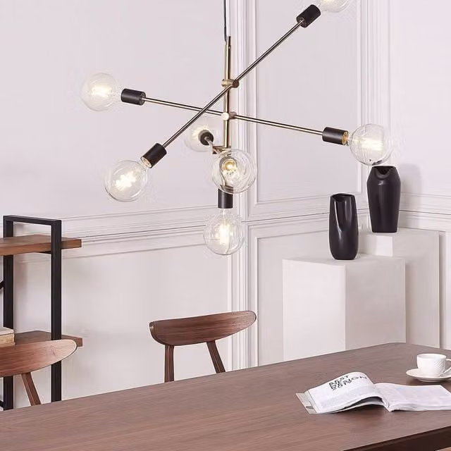 Wyld and Coco 7-Light Industrial Bronze and Brass Suspended Bar Pendant Lamp – 1