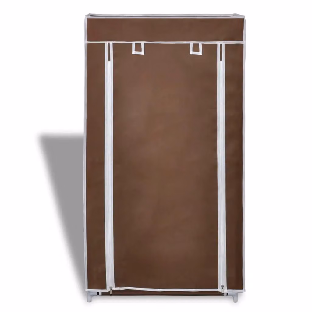 Berkfield Home Fabric Shoe Cabinet with Roll Shutter Cover, Brown, W/D/H: 58 x 28 x 106 cm – 2