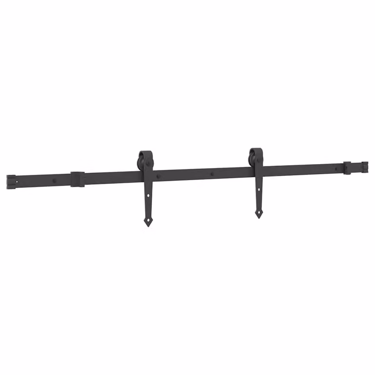 Berkfield Home Sliding Door Hardware Kit, Black Steel, 152.5 cm