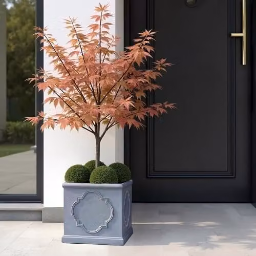 IDEALIST Grey Reinforced Stone Square Planter, 30 cm Diameter – 10