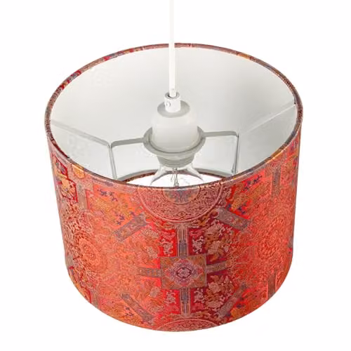 Happy Homewares Persian-Inspired Ottoman Tapestry Floral Fabric Lampshade in Red and Gold, W/D/H: 18 x 25 x 25 cm – 2