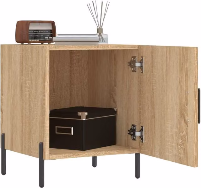 Berkfield Home Modern Bedside Cabinets, 2 Piece Set in Sonoma Oak Light Tan, W/D/H: 40 x 40 x 50 cm – 1