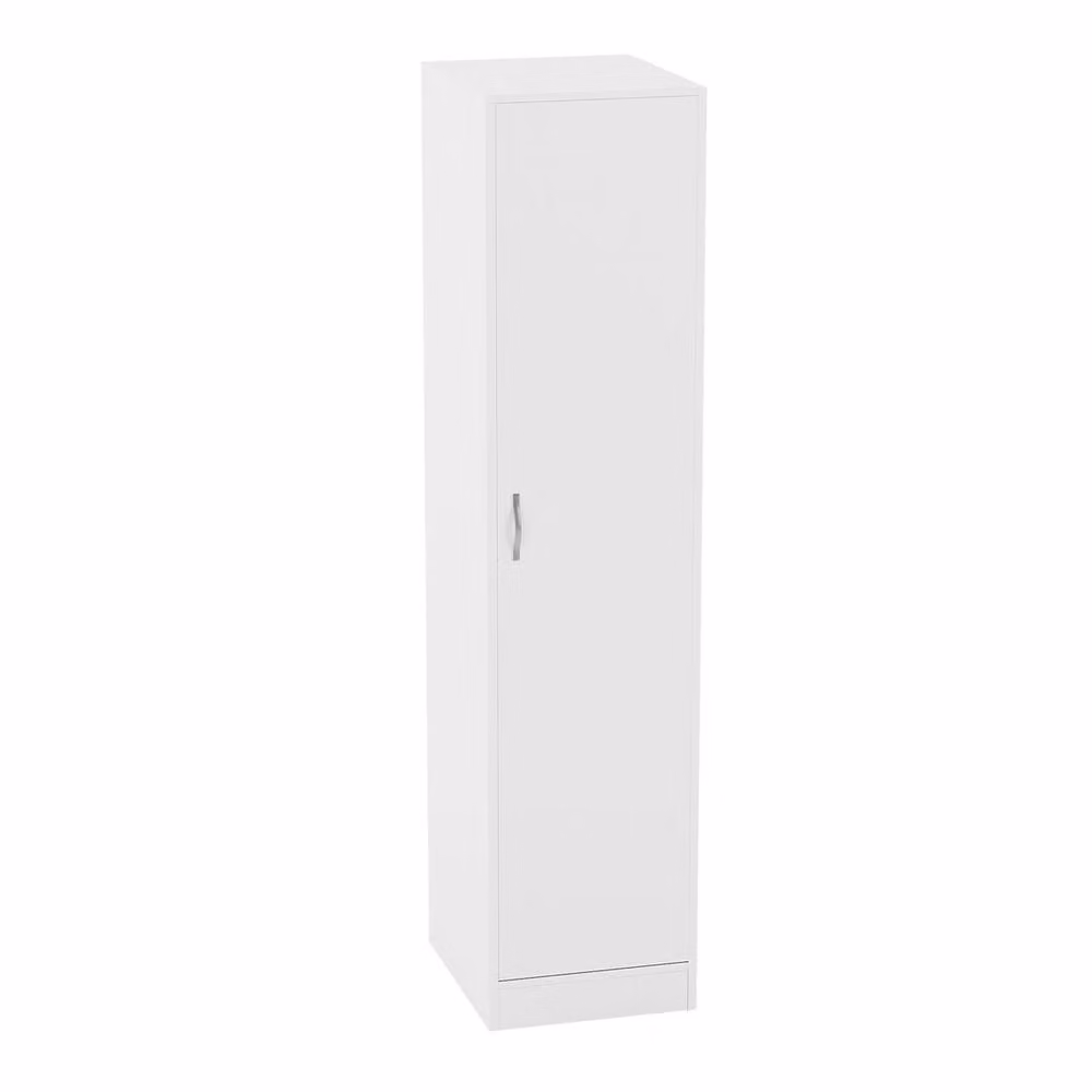 HD Designs Riano 1 Door Wardrobe in White with Internal Shelves and Hanging Rod – 2
