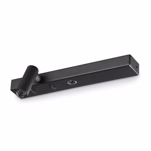 Ideal Lux Bonne Nuit Left LED Reading Wall Light in Black with 3000K Warm White Light